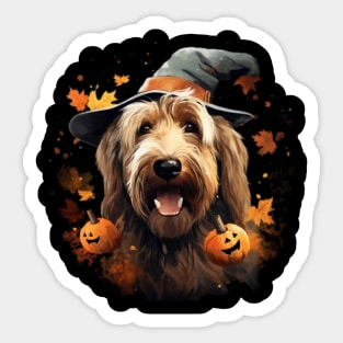 Halloween Otterhound in Hat Sticker